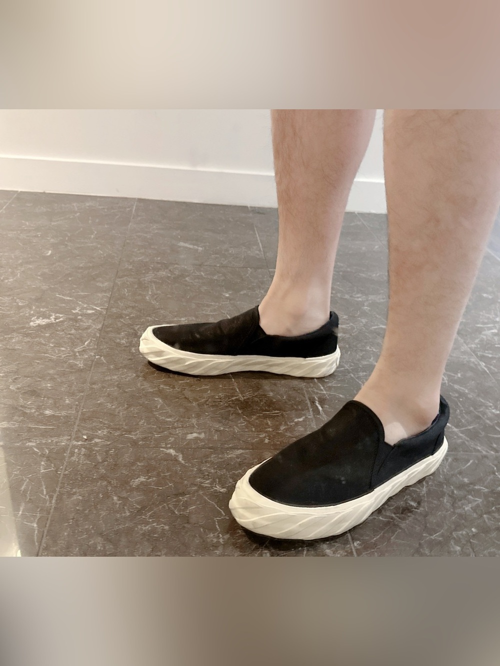 Stylish Black and White Men's Slip-On Loafers